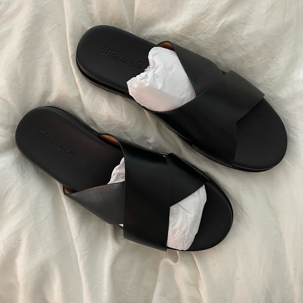 Black Crisscross Flat Sandal Madewell